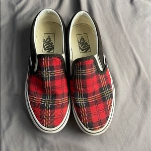 plaid red vans